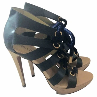 Pre-owned Pollini Leather Sandals In Blue