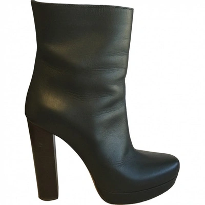 Pre-owned Marni Leather Boots In Anthracite