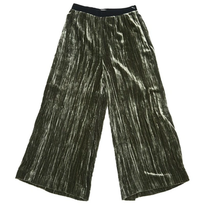 Pre-owned Dagmar Velvet Pants In Khaki