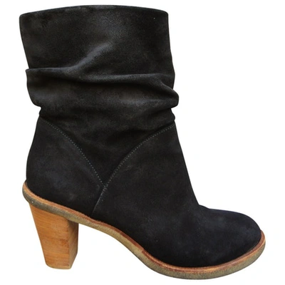 Pre-owned Robert Clergerie Black Suede Ankle Boots