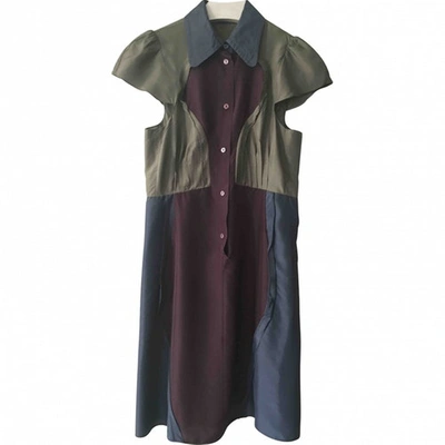 Pre-owned Carven Silk Mid-length Dress In Multicolour