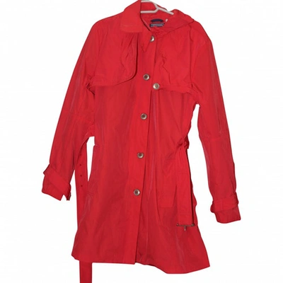 Pre-owned Tommy Hilfiger Trench Coat In Red