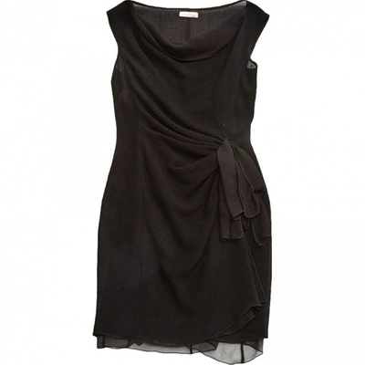 Pre-owned Nina Ricci Wool Mini Dress In Black
