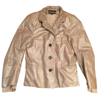 Pre-owned Ann Demeulemeester Leather Blazer In Gold