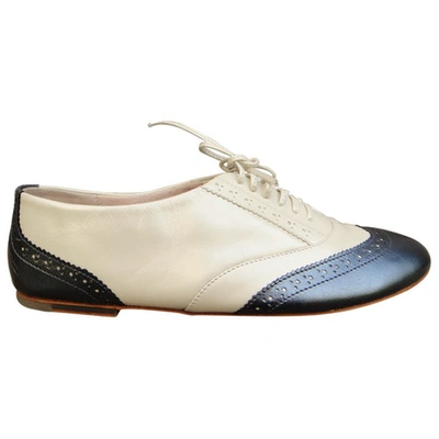 Pre-owned Bloch Leather Derbies In White