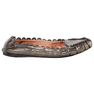 Pre-owned Alaïa Leather Ballet Slippers In Metallic