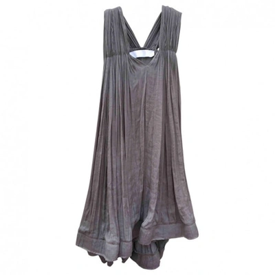 Pre-owned Lanvin Silk Mid-length Dress In Grey