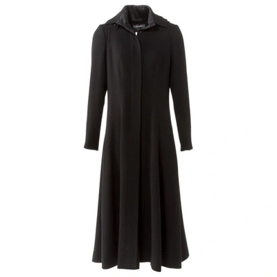 Pre-owned Chanel Wool Coat In Black