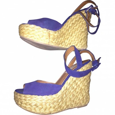 Pre-owned Steve Madden Cloth Mules In Blue