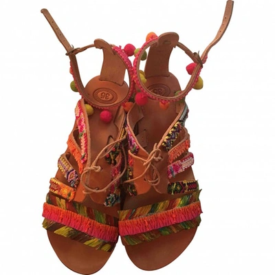 Pre-owned Elina Linardaki Leather Sandals In Multicolour