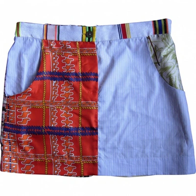 Pre-owned La Prestic Ouiston Silk Mini Skirt In Multicolour
