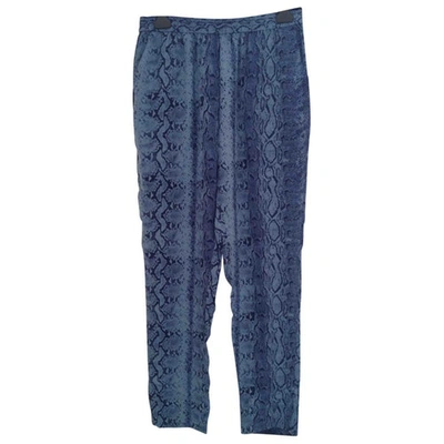 Pre-owned Joie Silk Trousers In Blue