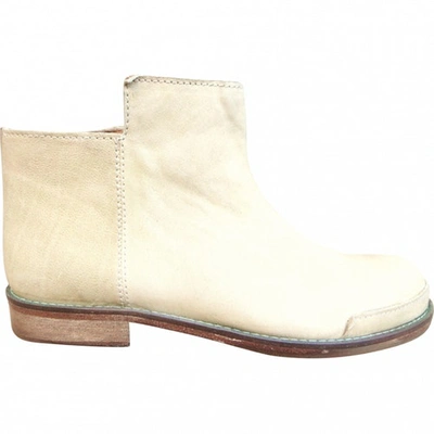 Pre-owned Acne Studios Leather Boots In Beige