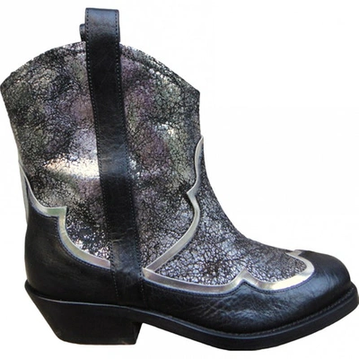 Pre-owned Rupert Sanderson Silver Leather Ankle Boots