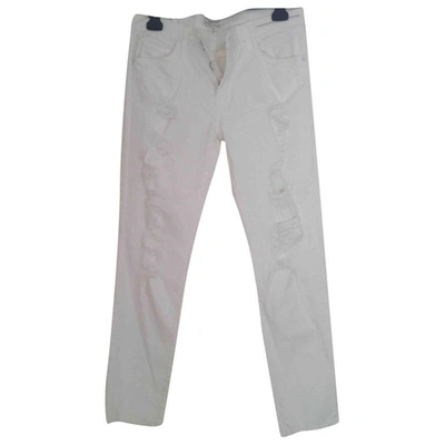 Pre-owned Current Elliott White Cotton Jeans