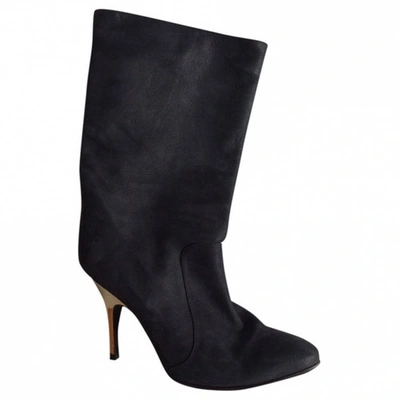 Pre-owned Lanvin Boots In Navy