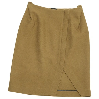 Pre-owned Roland Mouret Wool Mini Skirt In Beige