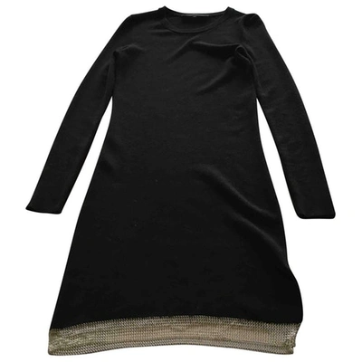 Pre-owned Barbara Bui Wool Mini Dress In Black