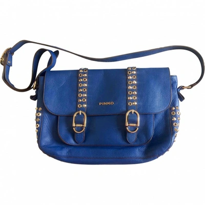 Pre-owned Pinko Blue Leather Handbag