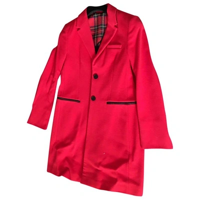 Pre-owned Karl Lagerfeld Wool Coat In Red