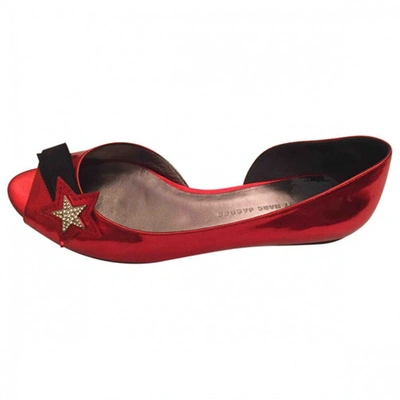 Pre-owned Marc By Marc Jacobs Leather Flats In Red