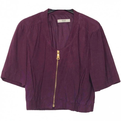 Pre-owned Prada Short Vest In Burgundy