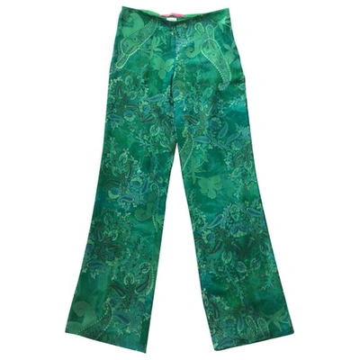 Pre-owned Emanuel Ungaro Straight Pants In Green