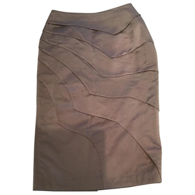 Pre-owned Manish Arora Silk Mid-length Skirt In Beige