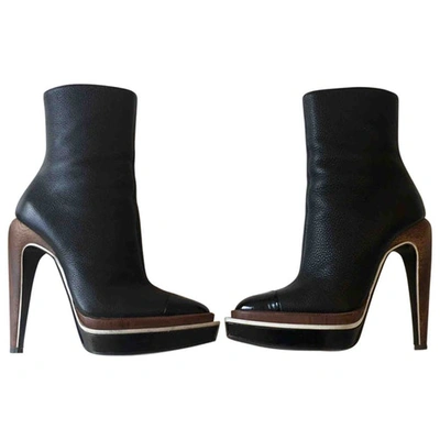 Pre-owned Proenza Schouler Leather Ankle Boots In Black