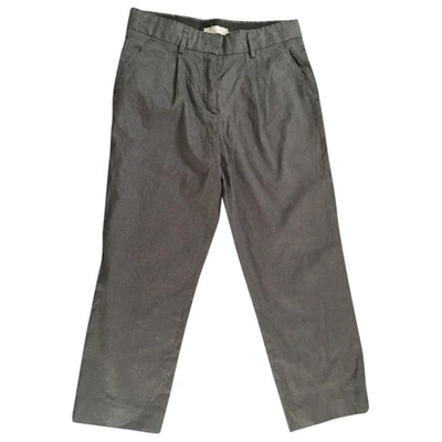 Pre-owned Alexander Mcqueen Grey Linen Trousers