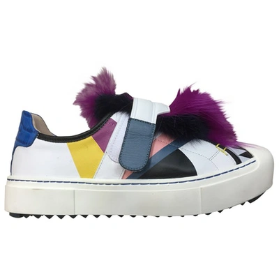 Pre-owned Fendi Leather Trainers In Multicolour