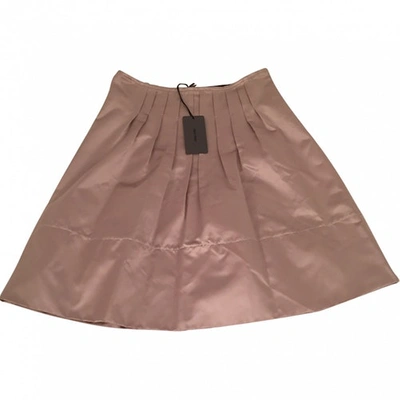 Pre-owned Miu Miu Silk Skirt In Grey
