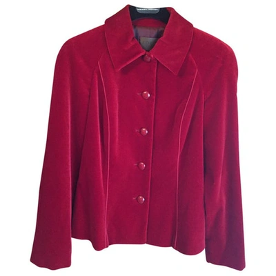 Pre-owned Loewe Velvet Short Vest In Red