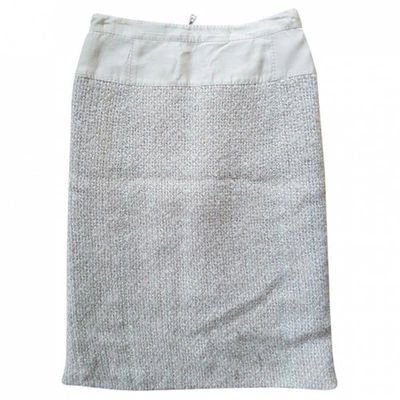 Pre-owned Louis Vuitton Wool Mid-length Skirt In Beige