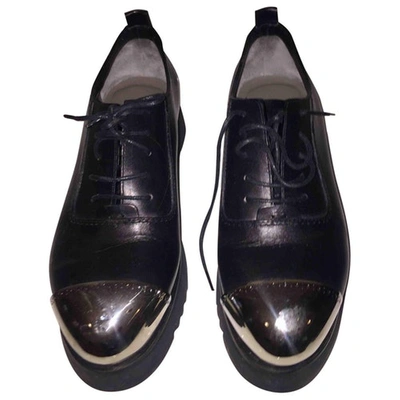 Pre-owned Costume National Leather Lace Ups In Black
