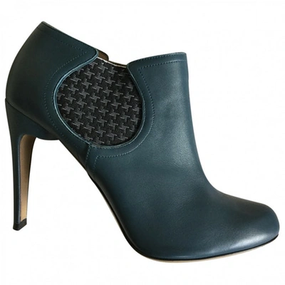 Pre-owned Nicholas Kirkwood Leather Ankle Boots In Blue
