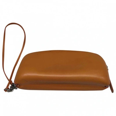Pre-owned Malo Leather Clutch Bag In Orange
