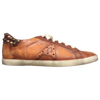 Pre-owned Ash Leather Trainers In Camel