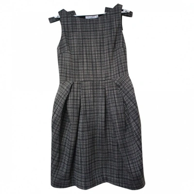 Pre-owned Dior Wool Mid-length Dress In Grey