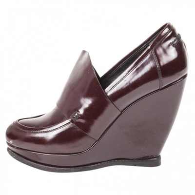 Pre-owned Balenciaga Patent Leather Heels In Burgundy