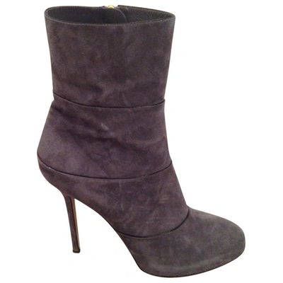Pre-owned Sergio Rossi Ankle Boots In Grey