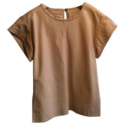 Pre-owned Chloé Leather Tunic In Beige