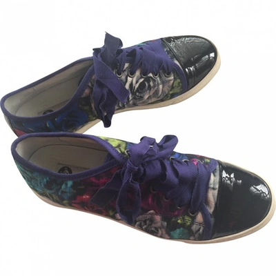Pre-owned Lanvin Patent Leather Trainers In Multicolour