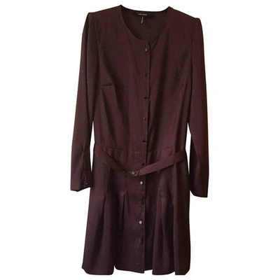 Pre-owned Isabel Marant Silk Mini Dress In Burgundy