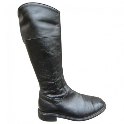 Pre-owned Paraboot Leather Biker Boots In Black