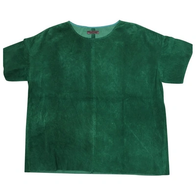 Pre-owned Stouls Leather Top In Green