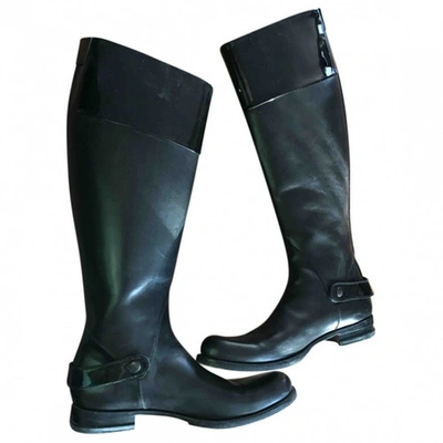 Pre-owned Dsquared2 Leather Riding Boots In Black
