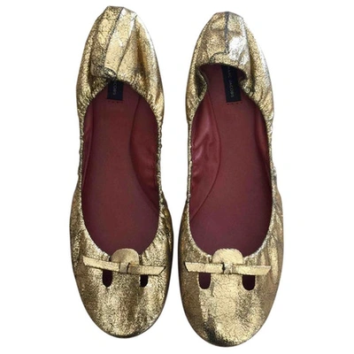 Pre-owned Marc Jacobs Leather Ballet Slippers In Gold