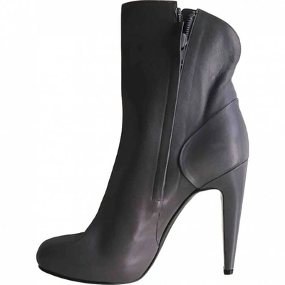 Pre-owned Pierre Hardy Leather Ankle Boots In Grey