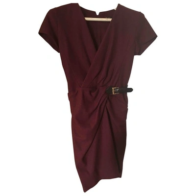 Pre-owned Gucci Wool Mid-length Dress In Burgundy